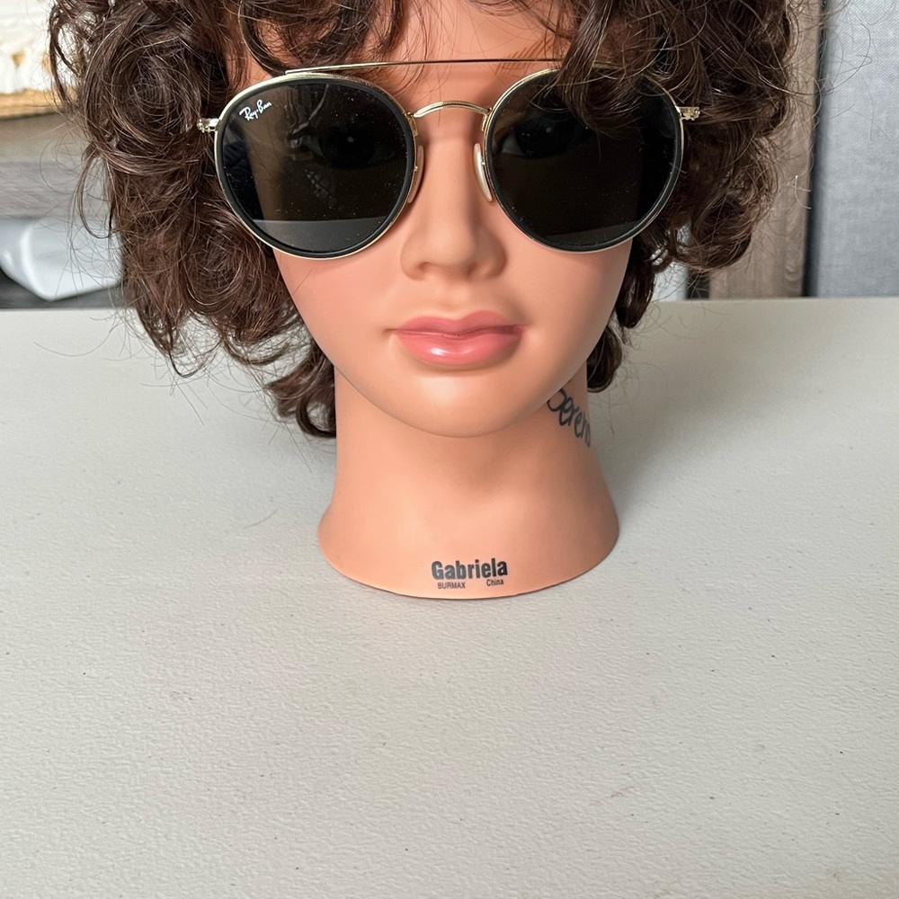Ray-Ban Black and Gold Sunglasses 3647-N